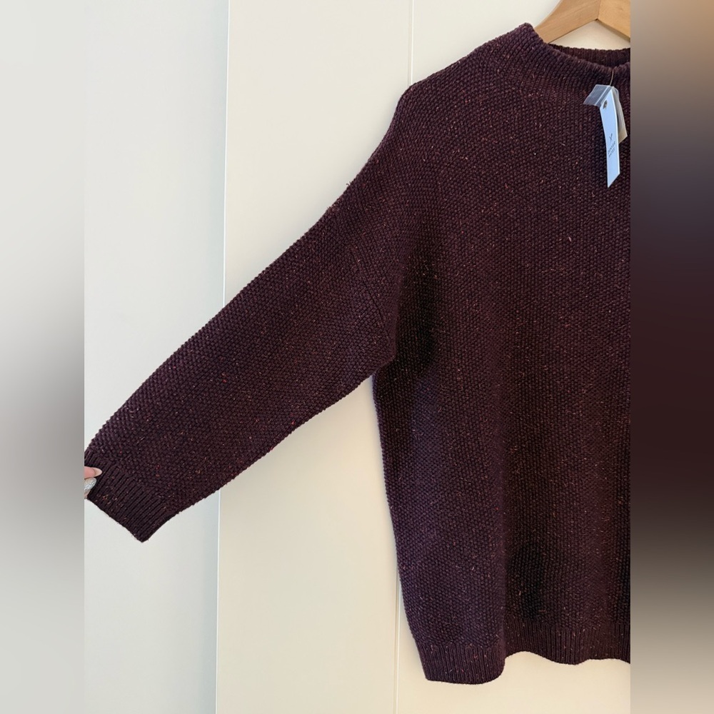 BNWT Denver Hayes 3/4 Sleeve Burgundy Sweater, size large. - Picture 5 of 9